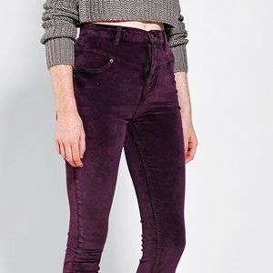 Ecoté Purple Velvet High Rise Pant